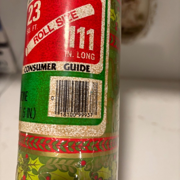 Plus Mark Vintage Christmas Wrapping Paper New Green Red Gold mistletoe 111 in - Picture 4 of 5